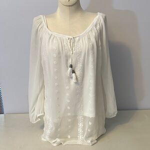 AGB Elegant White Women's Top